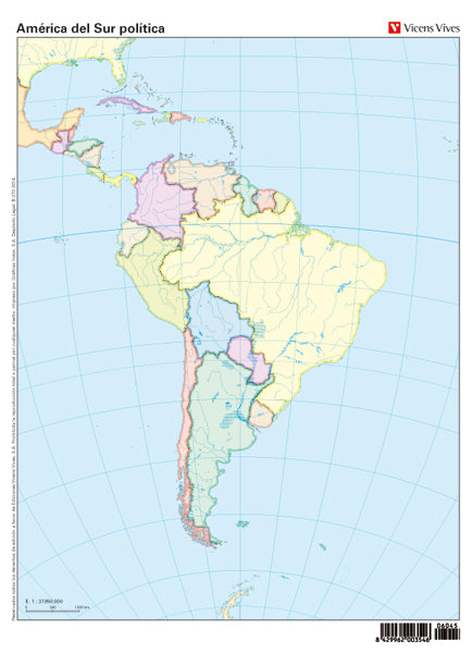 Mapa Mudo America Sur Politica