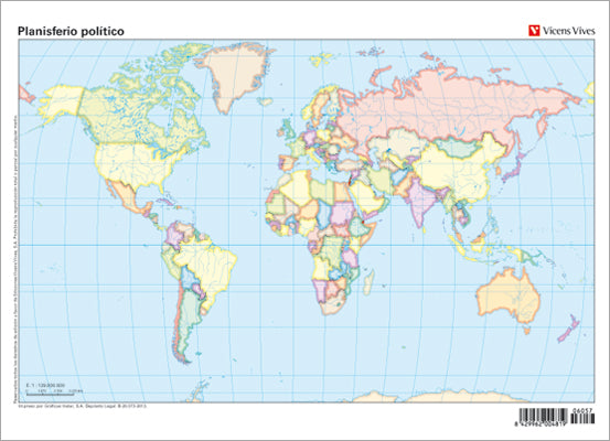 Mapa Mudo Planisferio Politico N/E